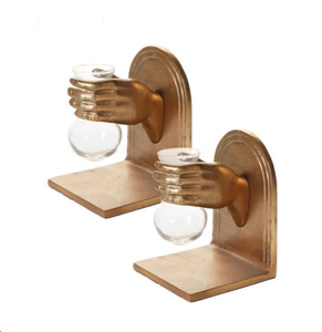 Newest Design Gold Finished Metal Customized Bookends Desk Organizers Handmade Decorative Holder <b>Book</b> <b>Ends</b> - Product Image 4