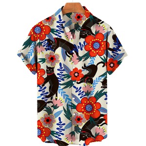 Chemises graphiques 3D vintage OEM pour hommes, style hawaïen, oiseaux tropicaux, nature, faune, chemise boutonnée, mode streetwear, hip hop, col à revers, chemise de plage - Product Image 1