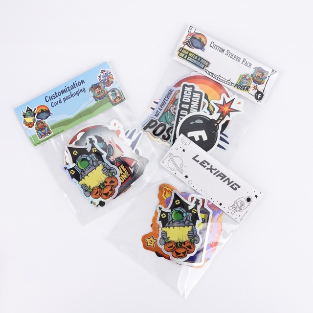 Custom Stickers Package Opp Bag Stickers Promotional Vinyl Custom Die-Cut Stickers
