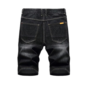 Shorts en jean déchirés tendance style urbain pour hommes – Design estival graffiti, coupe droite ample, jorts en jean déchirés - Product Image 2