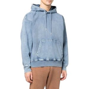 Low Price Unique Style Long <b>Sleeve</b> Jeans <b>Hoodie</b> 100% Cotton Outdoor Wear with Zipper Design Looks Like Jeans - Product Image 1
