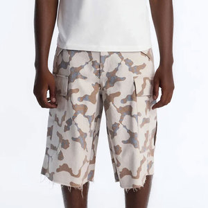 Pantalones Cortos de Mezclilla de Algodón Lavado Oscuro, Estilo Vintage, Holgados y Desgastados, Personalizados, para Hombre, Moda Urbana de Verano - Product Image 1