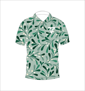 Polo con estampado de hojas botánicas para hombre, camisa de golf informal de verano de manga corta, color verde - Product Image 1