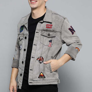 Custom Mens Denim <b>Jacket</b> Vintage Washed Denim <b>Patches</b> <b>for</b> Boutiques Wholesale Factory Direct Bulk - Product Image 6