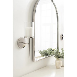 High Quality Silver Wall Mounted <b>Candle</b> Holder, Metal and Glass Decorative <b>Candle</b> <b>Sconce</b> for Living Room, Bedroom At Cheap Price - Product Image 4