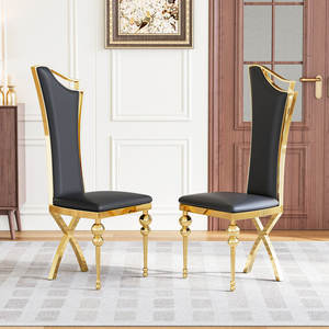 Mesa de Comedor Moderna con Cubierta de Vidrio Rectangular y Base de Acero Inoxidable, Ligera, para el Hogar, Muebles, Escuela y Apartamento - Product Image 2