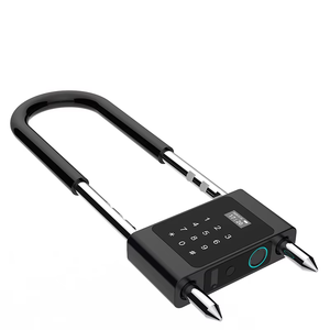 Vente flash - Serrure électronique intelligente à empreintes digitales et mot de passe en alliage de zinc antivol pour porte en verre de bureau ou de maison, forme en U - Product Image 1