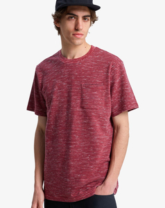 T-shirt à manches courtes rayé pour homme, coupe classique, col rond, respirant, tricoté, décontracté, 100% coton, prix bas, faible MOQ - Product Image 2