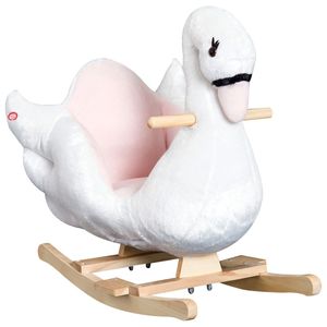 Sedia a Dondolo Elettrica Bianca e Rosa con Musica per Bambini, Seggiolone per Scuola, Hotel e Palestra - Product Image 2