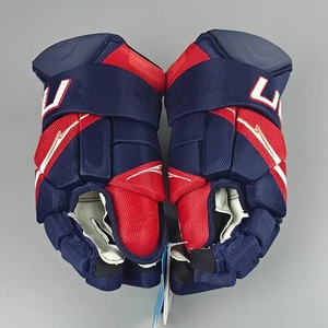 <b>Ice</b> Hockey Gloves Full Finger Navy Red Polyester Hook And Loop Closure Unisex All Seasons Sports Gear 2027 - Product Image 1