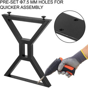 Pieds de meubles creux en forme de X de 28 pouces, pieds de table en métal, 2 pièces, capacité de charge de 440 lb, table basse DIY EDPTBL027 - Product Image 4