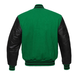 เสื้อแจ็คเก็ตเบสบอลแบบ Letterman  ผ้าขนสัตว์  แขนหนัง  ทรงบอมเบอร์  สำหรับผู้ชาย  ชุดวอร์ม  น้ำหนักเบา  ทรงเข้ารูป - Product Image 3