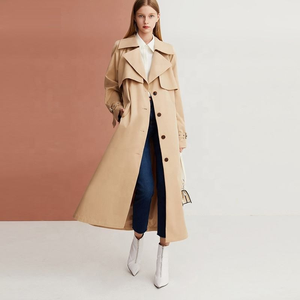 Manteau Trench en Gros Nouvelle Collection Printemps Kaki Coupe Slim Élégant Coupe-Vent Longue Veste Française Camel pour Femme avec Ceinture - Product Image 3