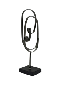 Modern Abstract Aluminum Wire Sculpture Minimalist Metal <b>Tabletop</b> Art Decor Elegant Looping Handcrafted Statue for Home Office - Product Image 3