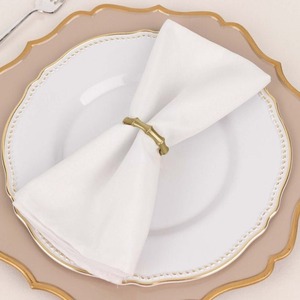 Anneaux de serviette vintage en laiton et bambou, 2 pouces, décor de table rond en métal doré - Product Image 2