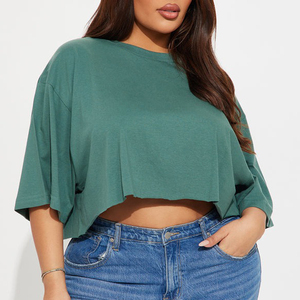 Camiseta Corta de Cuello Redondo de Alta Calidad con Nuevo Diseño, Camiseta Deportiva de Manga Corta de Algodón Premium para Mujer - Product Image 4