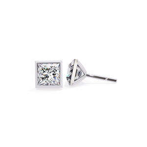 REYES Custom Minimalist <b>Fine</b> Jewelry 925 Sterling Silver Princess Cut 2 Carat Moissanite Engagement Party Wear <b>Stud</b> <b>Earrings</b> - Product Image 1