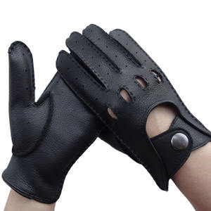 Gants de moto en cuir de vachette imprimé de qualité supérieure, coupe-vent, style rétro, protection pour la course, manches courtes - Product Image 1
