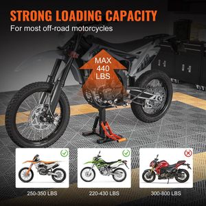 Altura ajustable, capacidad de 440 libras, soporte de elevación de bicicleta de cross, Gato de operación hidráulica para mantenimiento de reparación de motocicletas, Pit Bike - Product Image 5
