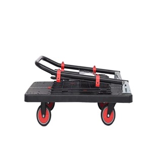 Heavy Duty Steel <b>Platform</b> <b>Trolley</b> Four Wheel Folding Hand Truck Cart - Product Image 5