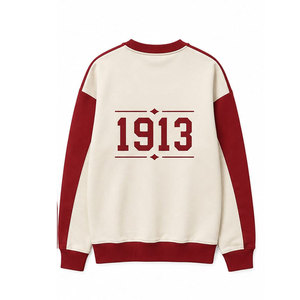 Sweat-shirt à col rond Delta Sigma Theta, crème et rouge, manches raglan, unisexe, décontracté, tricoté, pull-over, vêtements d'automne - Product Image 3