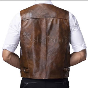 Breathable Comfortable Lightweight <b>Men</b> <b>Leather</b> Vest Casual Wear Reasonable Price Factory Made <b>Men</b> <b>Leather</b> Vest - Product Image 5