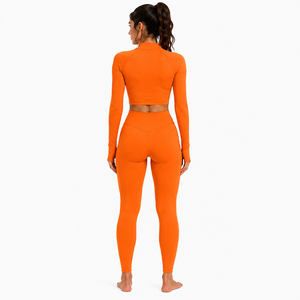 Ensemble de yoga pour femme 2026 – Soutien-gorge de sport sans couture à col roulé et bretelles non convertibles & Leggings taille haute – Tenue de sport grande taille - Product Image 2