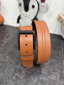 Ceinture en cuir pleine fleur de haute qualité avec boucle noire mate, ceinture en cuir classique pour homme, pour un style décontracté et semi-formel - Product Image 4
