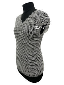 Camisa de Armadura Medieval de Anillos de Aluminio, sin Mangas, Cuello en V, para Reenactment, Ferias y Eventos Históricos de Cosplay - Product Image 3