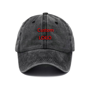 Gorra de Béisbol de 5 Paneles con Logotipo Personalizado Bordado, Ajustable, Unisex, de Lona de Algodón, Informal, para las Cuatro Estaciones, de Color Sólido, con Acabado Lavado en la Parte Delantera - Product Image 1