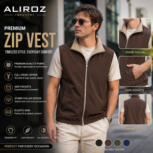 ALIROZ INDUSTRY Reversible Sleeveless Gilet Vest Mens Winter Travel Windproof Outdoor Zipper Vintage Casual Design - Product Image 6