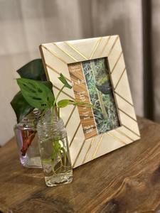 Luxury Handmade Bone Inlay Photo <b>Frame</b> Geometric <b>Gold</b> Line Bone Mosaic Picture <b>Frame</b> Decorative Tabletop Display <b>Frame</b> Custom - Product Image 3