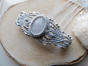 Boho <b>Beaded</b> <b>Bracelet</b> With Quartz Stone Alloy Cuff Unisex Gift Jewelry - Product Image 2