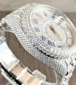 Reloj BOJ R.O.L.E.X.036 con Números Romanos, Moissanita Completa, de Lujo, Cuarzo Analógico, Acero, 41MM, 3BAR Resistente al Agua, Estilo Hip Hop para Hombre - Product Image 4