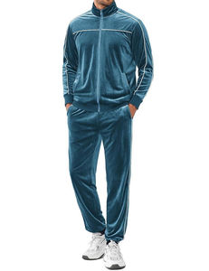 Conjunto Deportivo WARPRO INDUSTRY para Hombre, Color Verde Azulado, 100% Algodón, Manga Larga, Cuello Alto, Color Sólido, Informal, con Bolsillos Laterales y Cordón Ajustable - Product Image 3