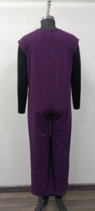 Purple <b>V</b> <b>Neck</b> Sleeveless <b>Bodysuit</b> Jumpsuit Loose Fit Wide Leg Casual Women Apparel - Product Image 2