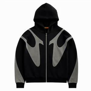 เสื้อฮู้ดดี้ครึ่งซิปทรงหลวมสไตล์วินเทจสตรีทแวร์  ผ้าคอตตอน 480GSM  พร้อมโลโก้แบบกำหนดเอง  ตกแต่งด้วยเทคนิค Acid Wash และดีไซน์ไหล่ตก  แบบคลุมหน้าเต็มตัว - Product Image 2