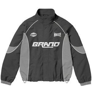 Ensemble de survêtement en nylon surdimensionné pour homme, veste coupe-vent réfléchissante zippée, ensemble de jogging, fabricant OEM en gros - Product Image 2