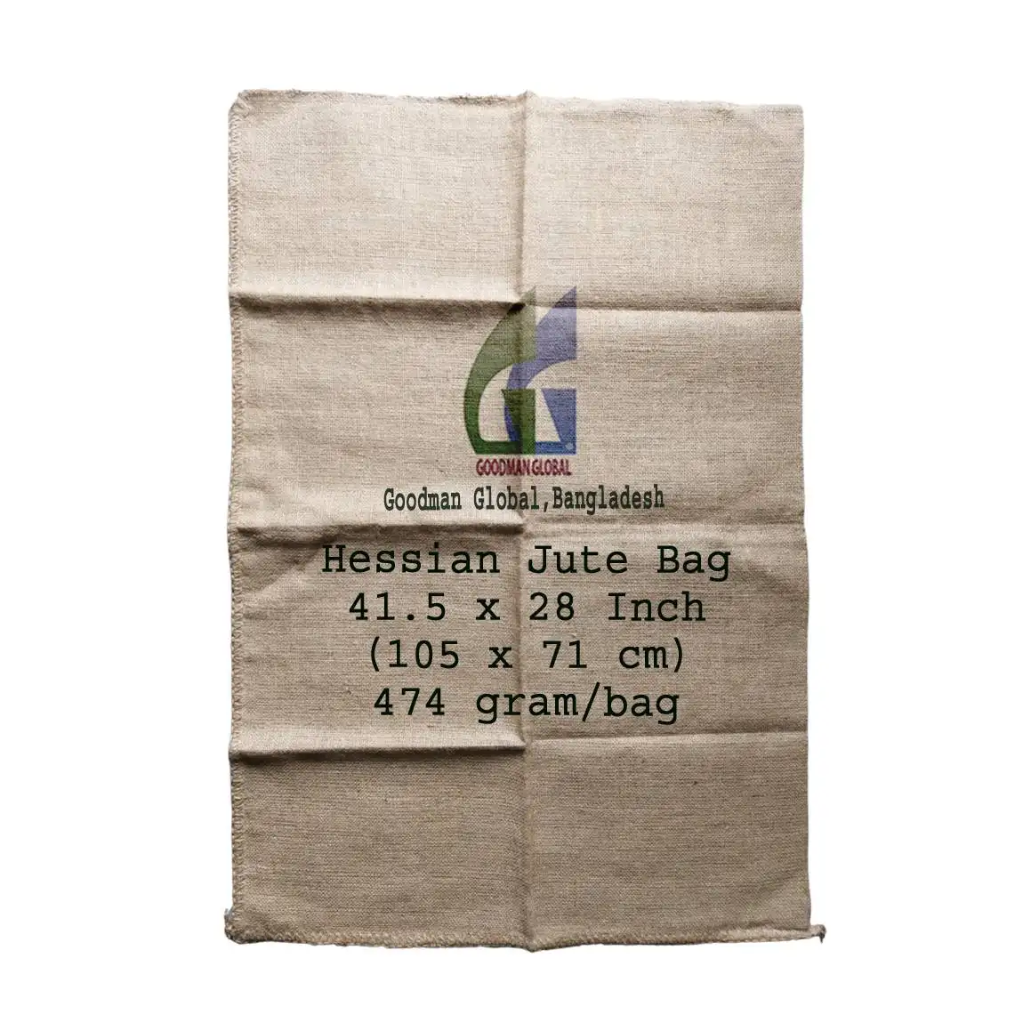 105x71 cm 482gコーヒーココア食品グレードジュートサック用の新しいヘシアンバッグ再利用可能な黄麻布バッグ卸売グッドマングローバルバングラデシュ