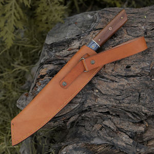 Couteau de boucher professionnel Imperial Enterprises en acier Damas, lame fixe, style industriel, avec étui en cuir, pour cuisine - Product Image 5