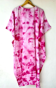 Nuevo y Elegante Kaftán con Estampado Animal, Cuello en V, Cierre con Cordón, de Algodón Suave Indio, con Encaje, Manga Corta, Largo Completo, para Verano - Product Image 3