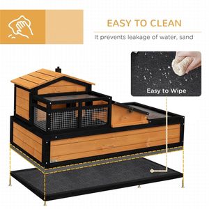Casetta Classica in Legno Massello per Animali Domestici, Casetta per Tartarughe, Habitat per Piccoli Animali con Motivo Rettangolare per Animali di Taglia Grande in Autunno - Product Image 4