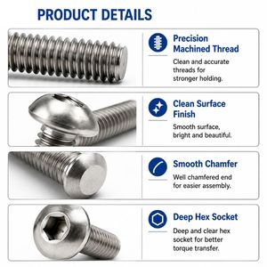 Tornillos para Madera de Acero Inoxidable 304 con Cabeza Plana Torx Negra, Rosca Profunda Robert Son, Precio al por Mayor - Product Image 2