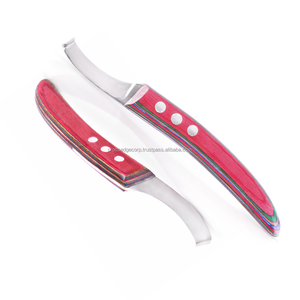 Cuchillos de pezuña Farrier con cuchillo de hoja recta Mango de trabajo de madera de hermoso diseño Hoja afilada Herramienta de corte suave - Product Image 1