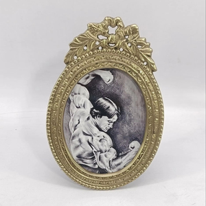 Modern Home Decor Indian Handmade Metal Brass Square <b>Wall</b> Hanging Photo <b>Frame</b> Gold Finished Handcrafted Border - Product Image 6