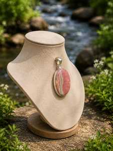 Natural Oval Sterling <b>Silver</b> Wholesale Bulk Lot For <b>Women</b> Jewelry Best price Natural Rhodochrosite Gemstone Pendant Best <b>Top</b> - Product Image 2