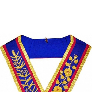 Colliers d'officier maçonniques 3D brodés personnalisés de haute qualité, couleur marron, pour Maître Maçon, Rang Provincial, en promotion - Product Image 4