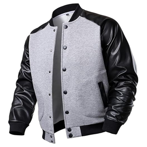 เสื้อแจ็คเก็ตวาร์ซิตี้แบบกำหนดเอง ปักโลโก้ คุณภาพสูง ทำจากผ้าขนสัตว์และหนัง แจ็คเก็ตเบสบอล - Product Image 1