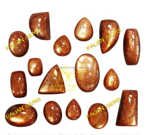 Venta al por mayor de cabujones de piedra solar 100% natural de alta calidad, gemas sueltas rojas con diseño de fuego, formas mixtas FAIJAN GEMS Rajasthan para joyería - Product Image 3
