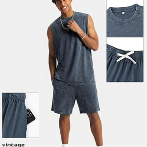 Mens High Quality 100% Cotton Breathable Quick Dry Sports <b>Vest</b> Custom Sleeveless Cropped Boxy Fit Muscle Gym Tank Top Hip Men's - Product Image 3